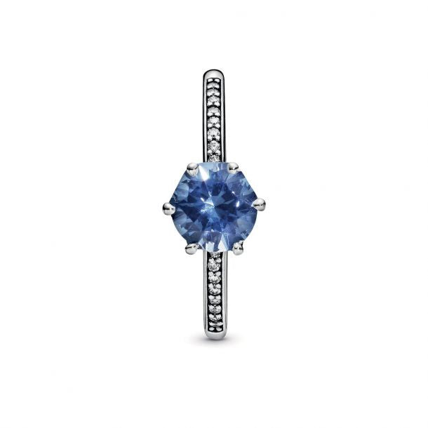 Blue Sparkling Crown Ring