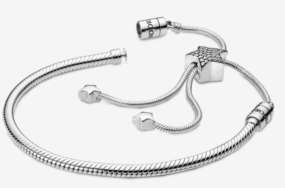 Pandora Pavé Star Snake Chain Slider Bracelet/Anklet