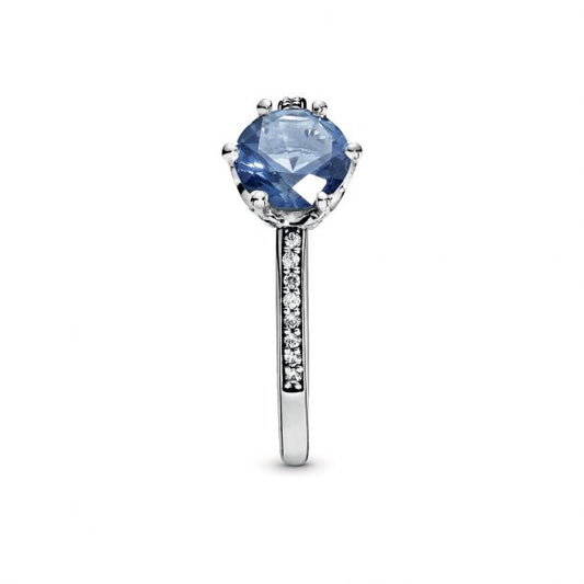 Blue Sparkling Crown Ring