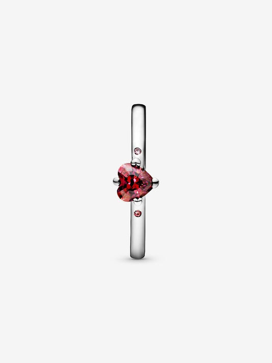 Sparkling Red Heart Ring