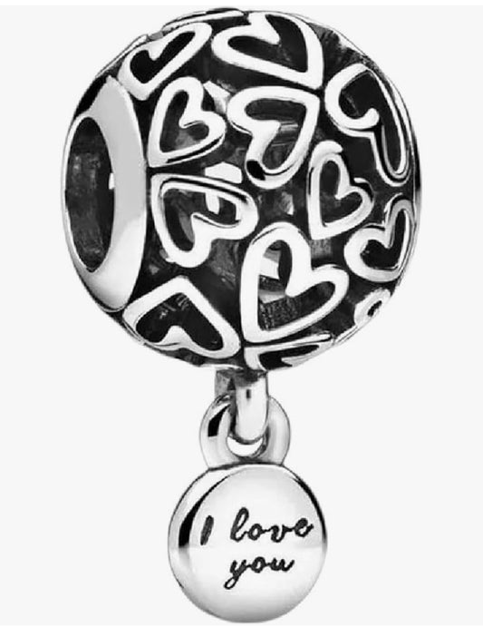 Hearts All Over I Love You Charm