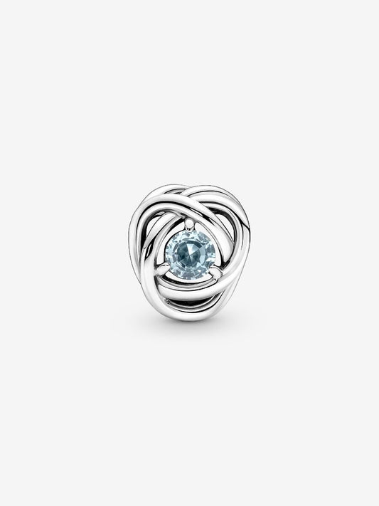 March Sea Aqua Blue Eternity Circle Charm
