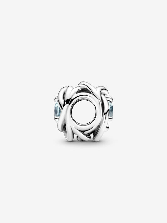 March Sea Aqua Blue Eternity Circle Charm