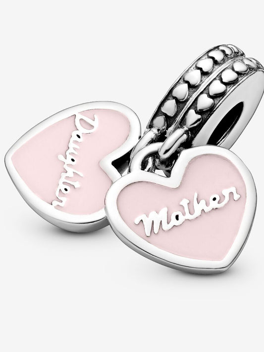 Mother & Daughter Hearts Dangle Charm