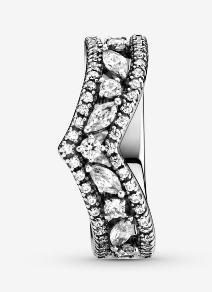 Sparkling Marquise Double Wishbone Ring