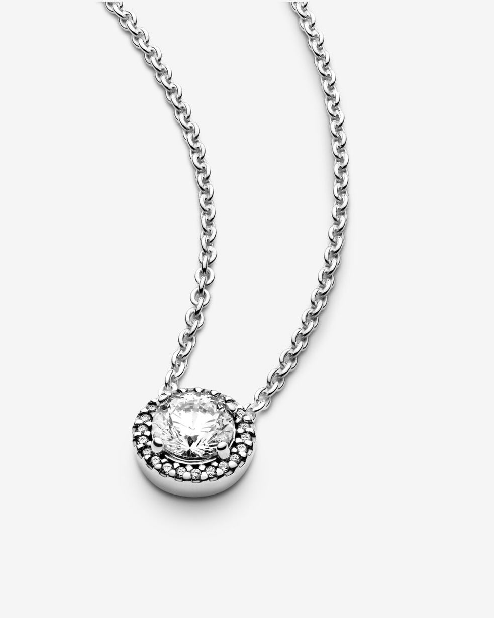 Round Sparkle Halo Necklace