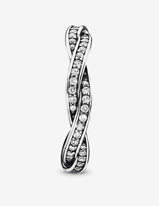 Sparkling Twisted Lines Ring