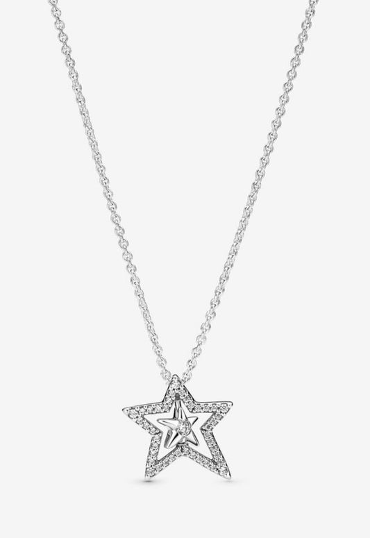 Pave Asymmetric Star Collier