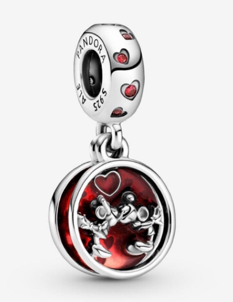 Disney Mickey Mouse And Minnie Mouse Love and Kisses Dangle