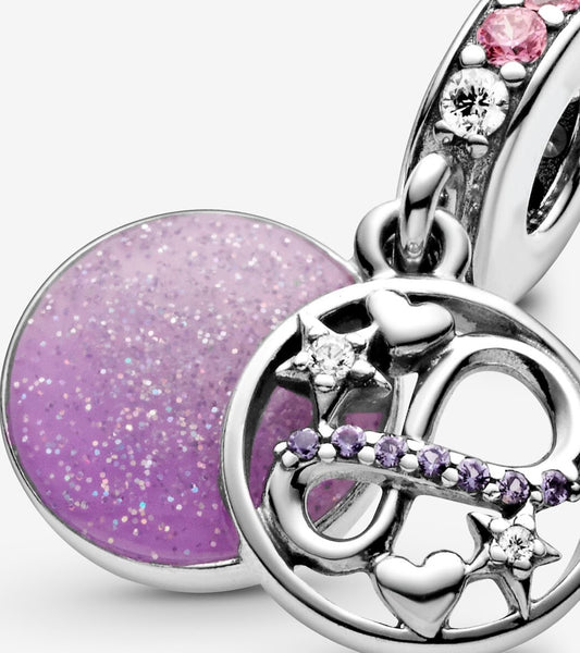 Glittering Infinity Hearts & Stars Dangle