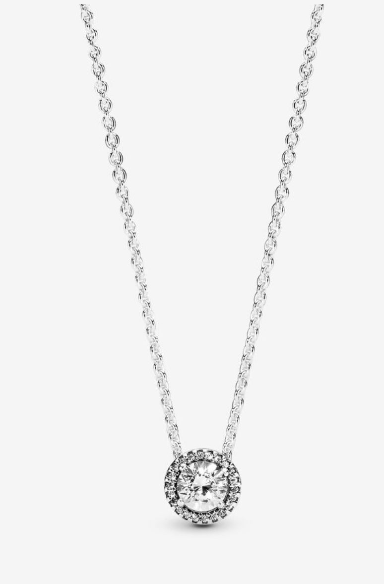 Round Sparkle Halo Necklace