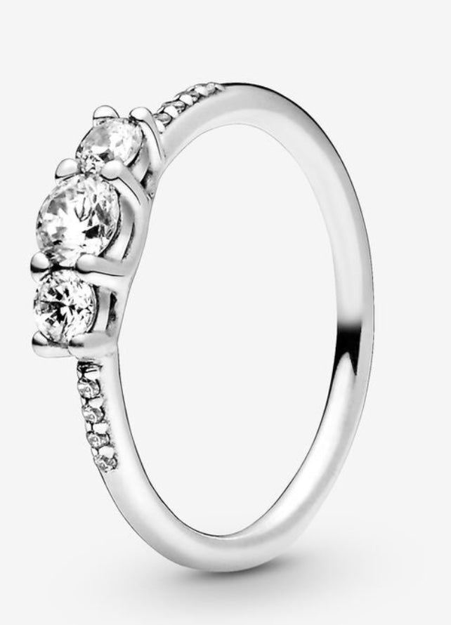 Clear Three-Stone Ring